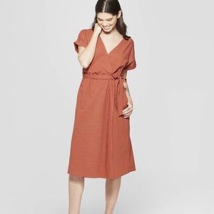 Universal Threads Burnt- Orange Midi Dress